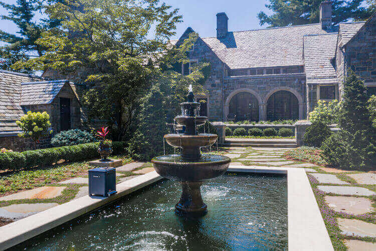 Side View Of A Formal Pond