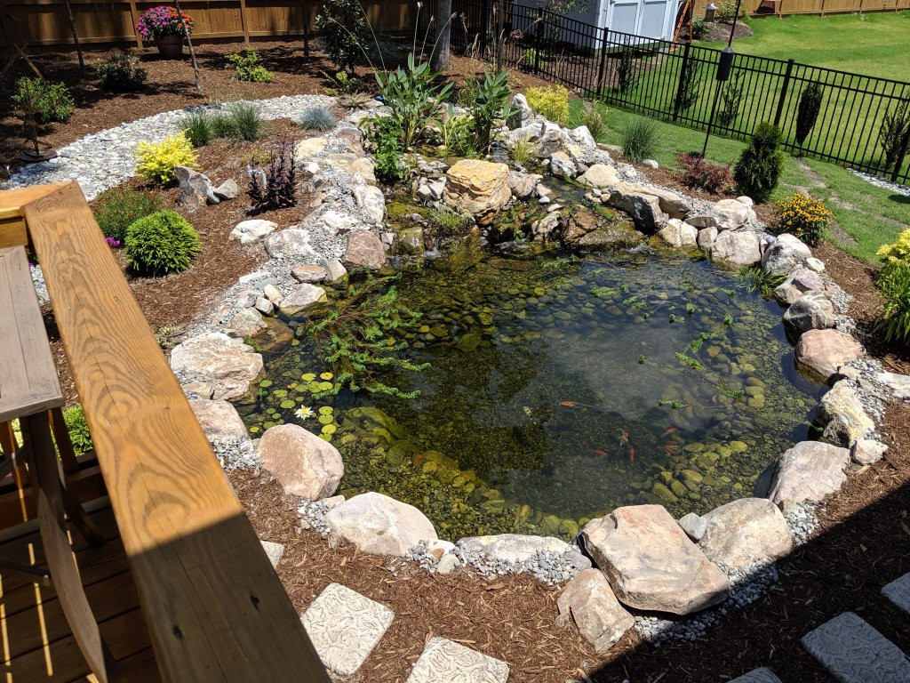 Building a Koi Pond and Pergola for the Sioss Family in North Carolina