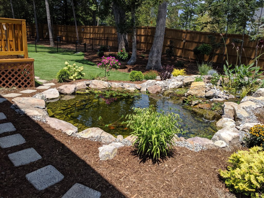 Building a Koi Pond and Pergola for the Sioss Family in North Carolina
