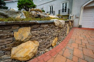 Project Spotlight : "The Blend": A Fishless Pond and Retaining Wall-image-1