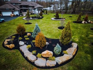 Front Yard Facelift: Island Beds and Boulders Front Yard Facelift: Island Beds and Boulders