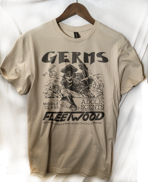 the Germs band t shirt  hardcore flyer fleetwood  punk  redonda beach