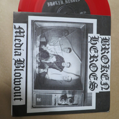 Broken Heroes 7"  media blowout  1994 red vinyl NJ streetpunk