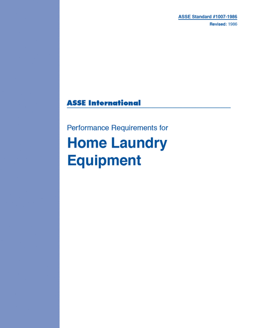 ASSE Standard #1007-1986