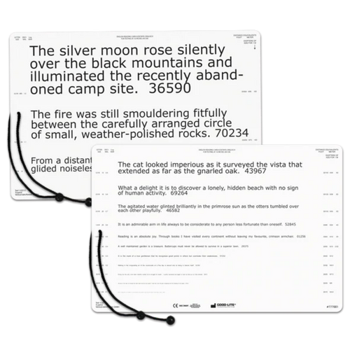 LOW VISION READING CARD