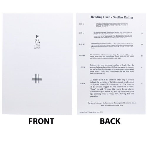 Snellen Nearpoint Card