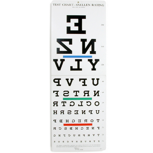 Reversed Snellen Eye Chart-20 ft