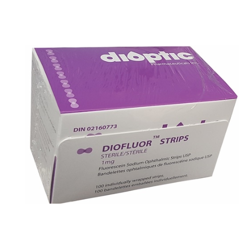 DIOPTIC-Diofluor Strips Fluorescein Sodium 1.0mg - 100