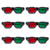 Bernell Red/Green Spectacles w/ Elastic (Pack of 6)