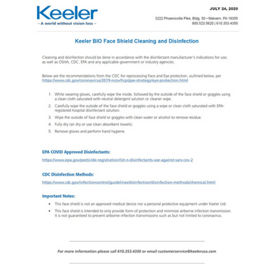 Keeler All Pupil BIO Bouclier respiratoire