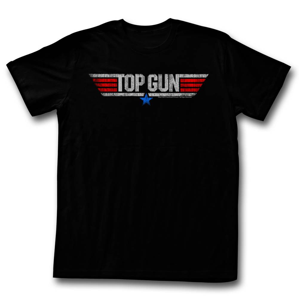 Top Gun Logo Black Adult TShirt