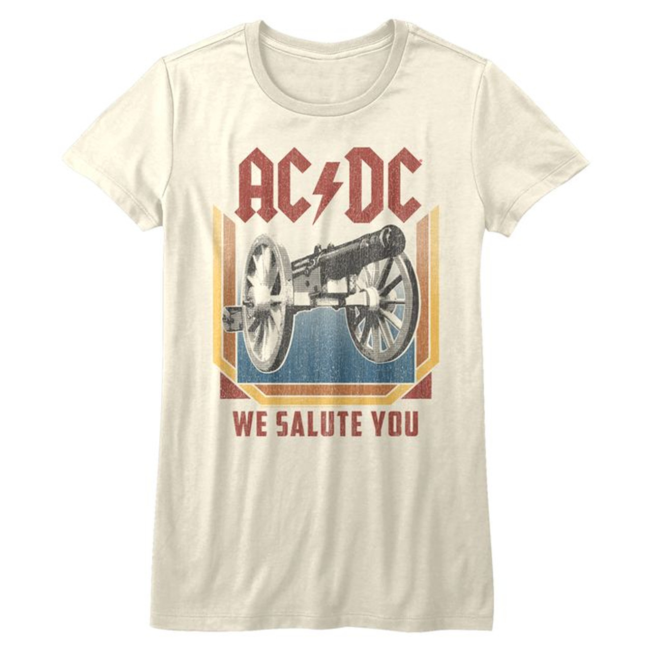 AC/DC Salute Vintage White Women's Bella T-Shirt