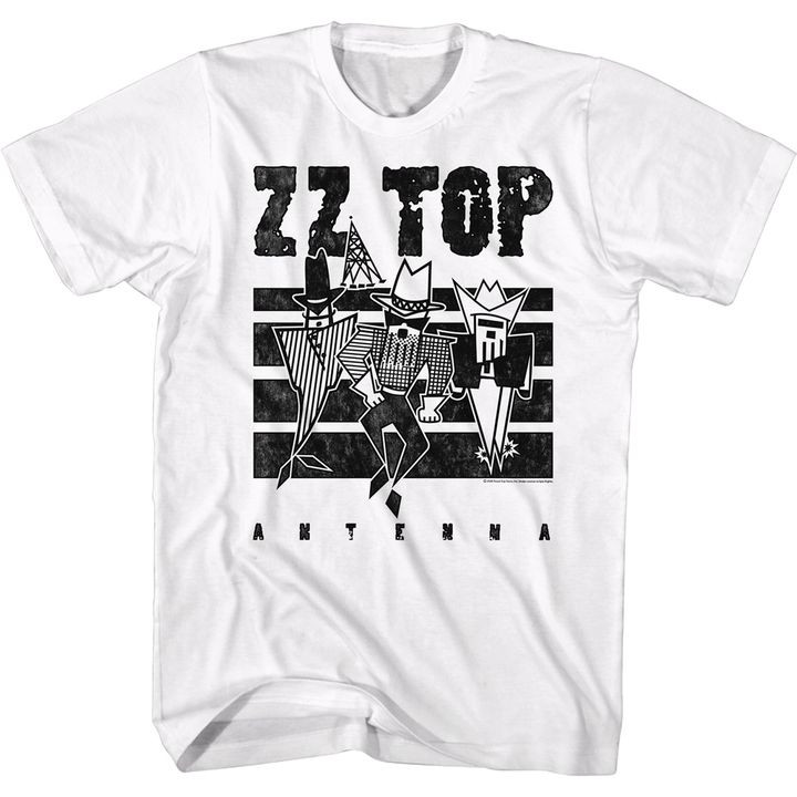 ZZ Top Antenna 2 White Adult T-Shirt