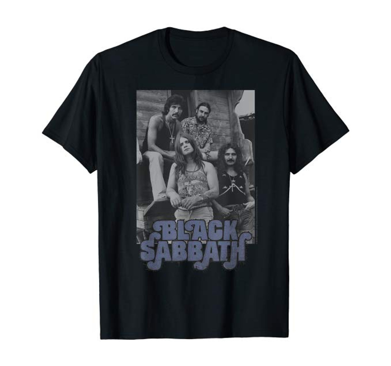 Black Sabbath Official B&W Band Photo T-Shirt