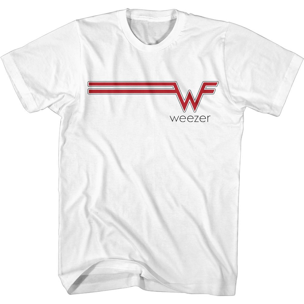 Weezer W Streak White Adult T-Shirt