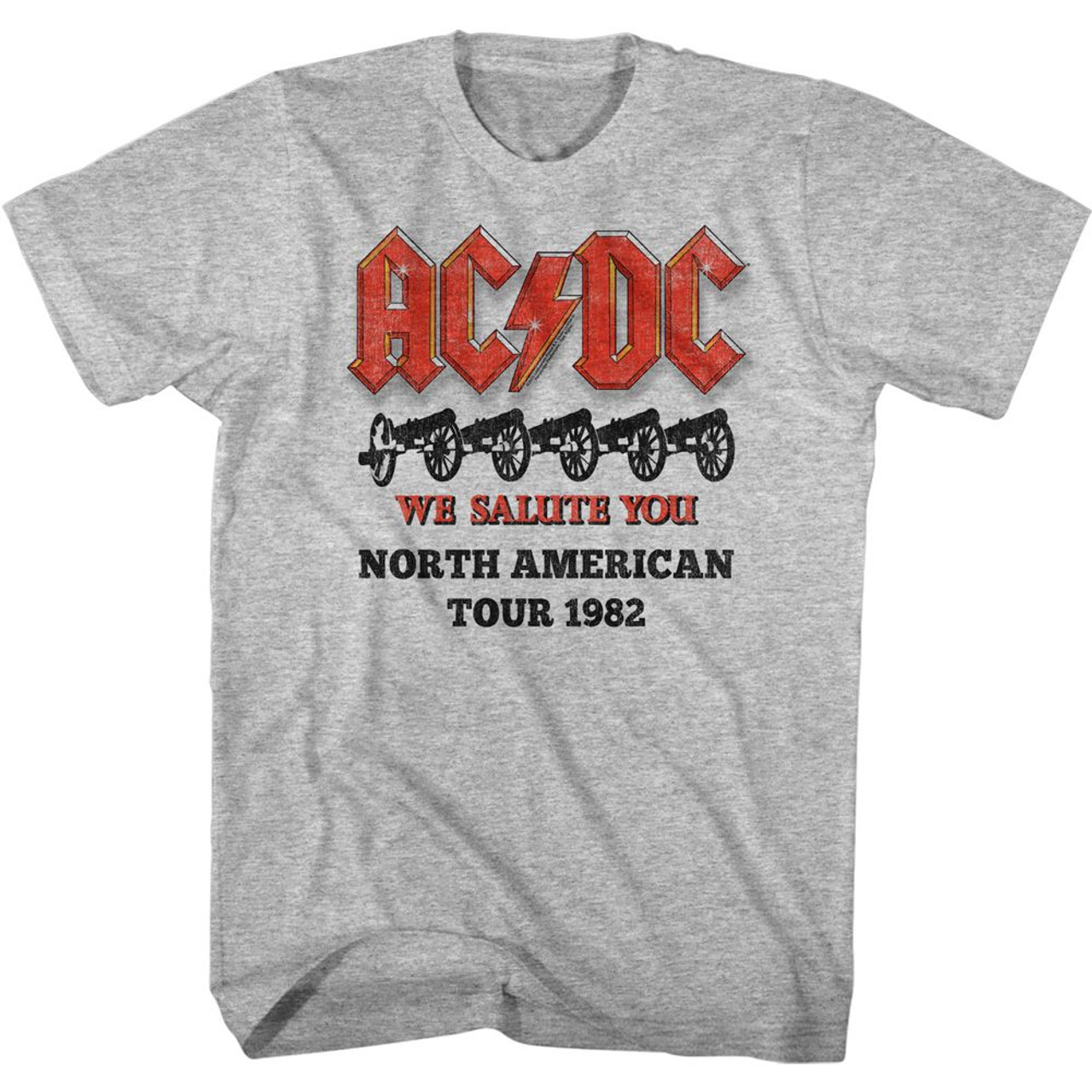 AC/DC Cannons Salute Graphite Heather Adult T-Shirt