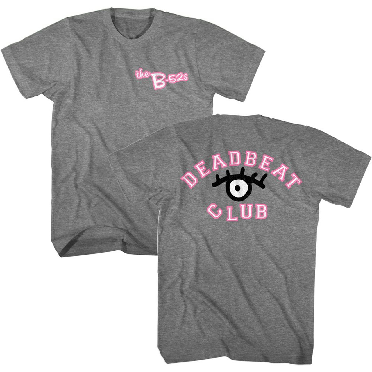 The B-52's Deadbeat Club Graphite Heather Adult T-Shirt