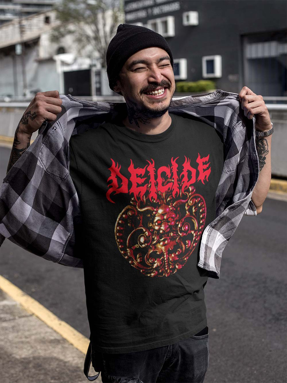 Deicide Brass Face Official Unisex T-Shirt - Heavyweight 100% Cotton Band Tee In Multiple Sizes