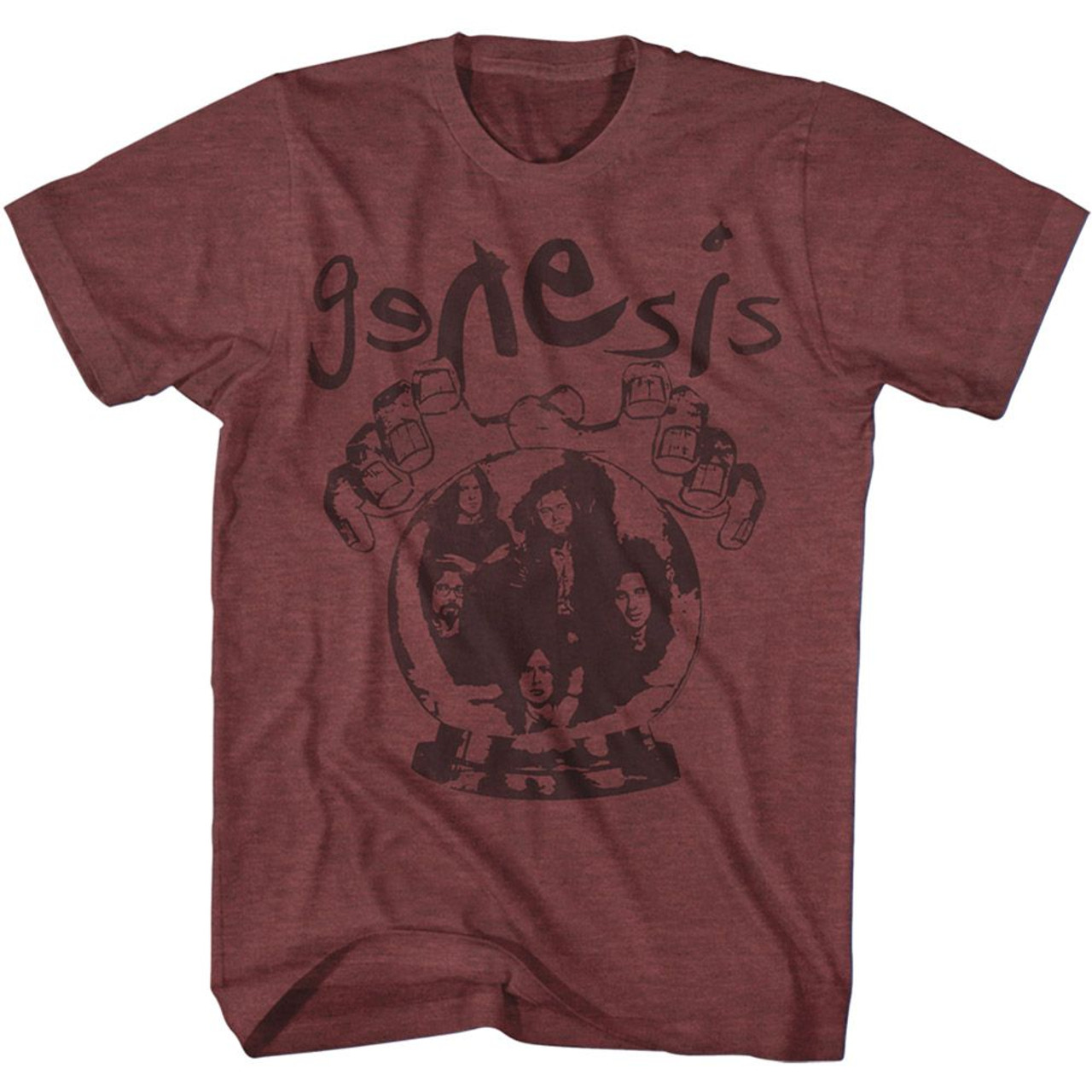 Genesis Crystal Ball Vintage Maroon Heather Adult T-Shirt