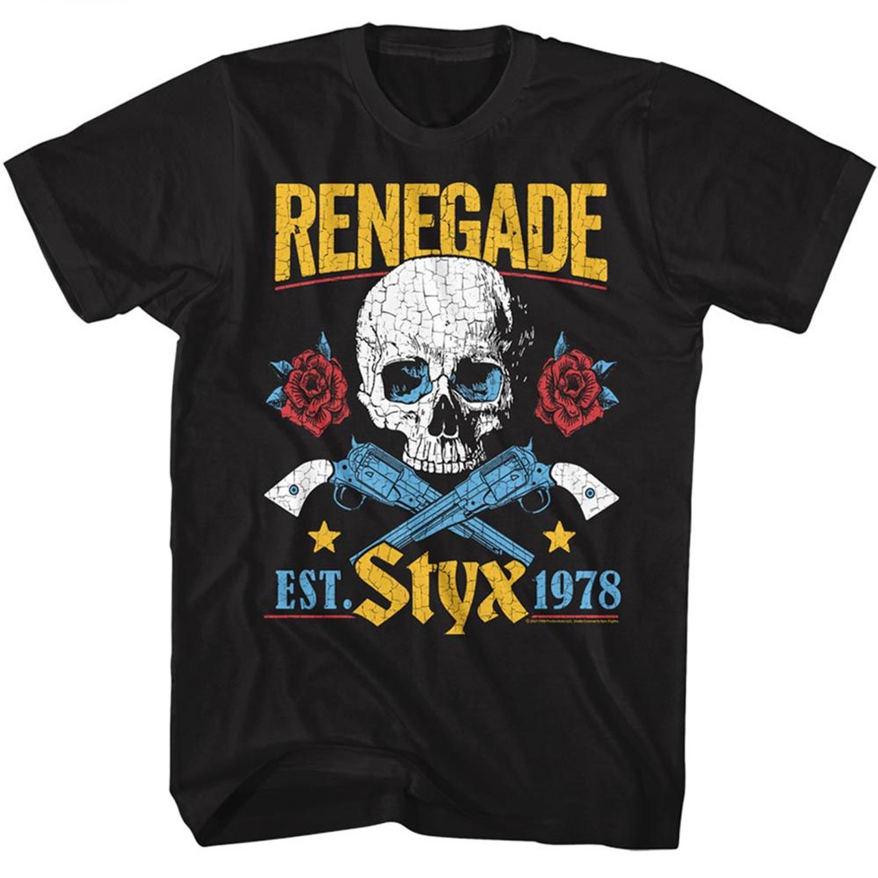 Styx Colorful Renegade Black Adult T-Shirt