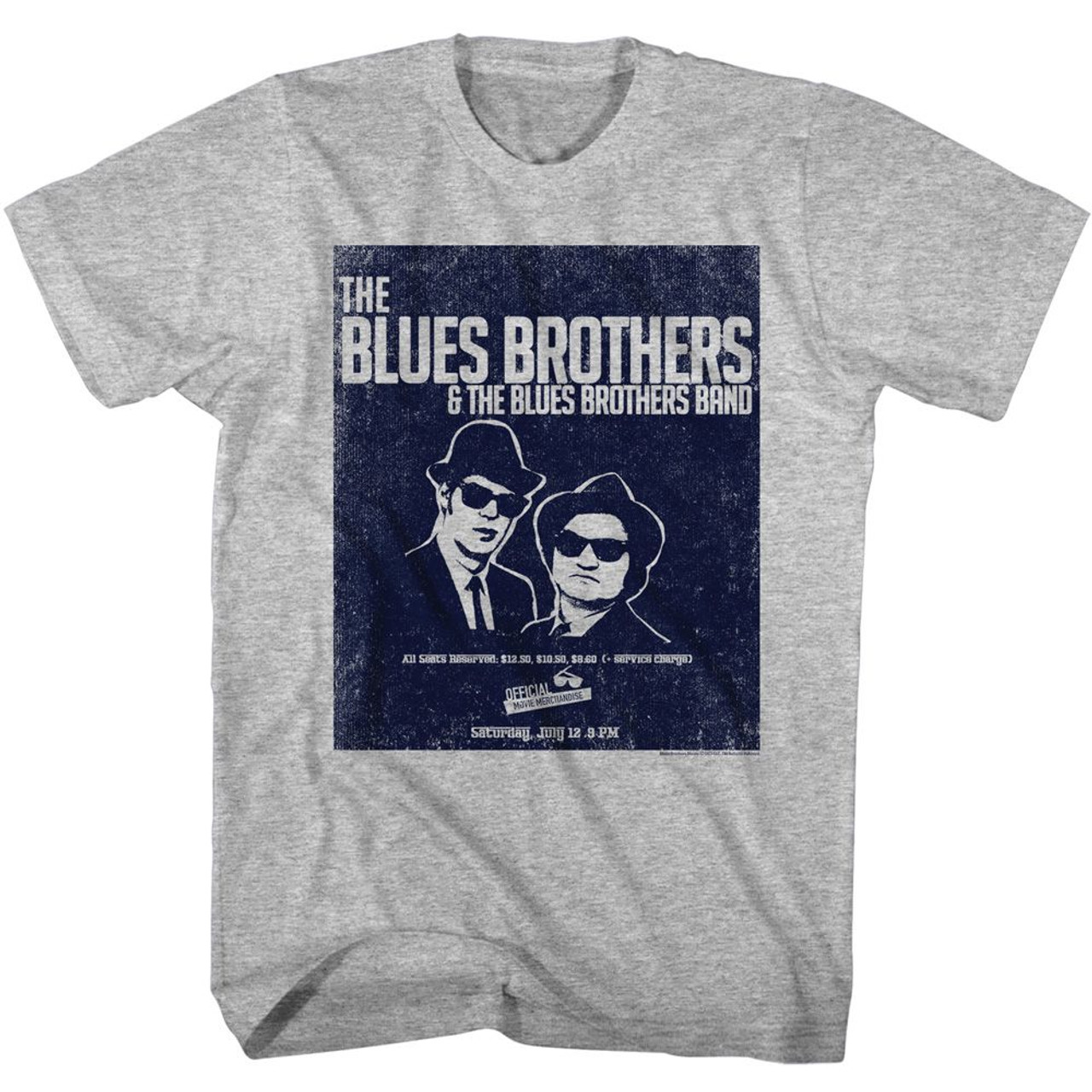 The Blues Brothers Blues Poster Gray Heather T-Shirt