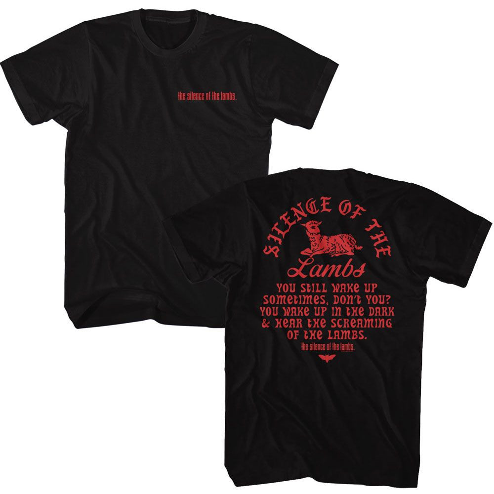 Silence of the Lambs Lamb Front and Back Black T-Shirt