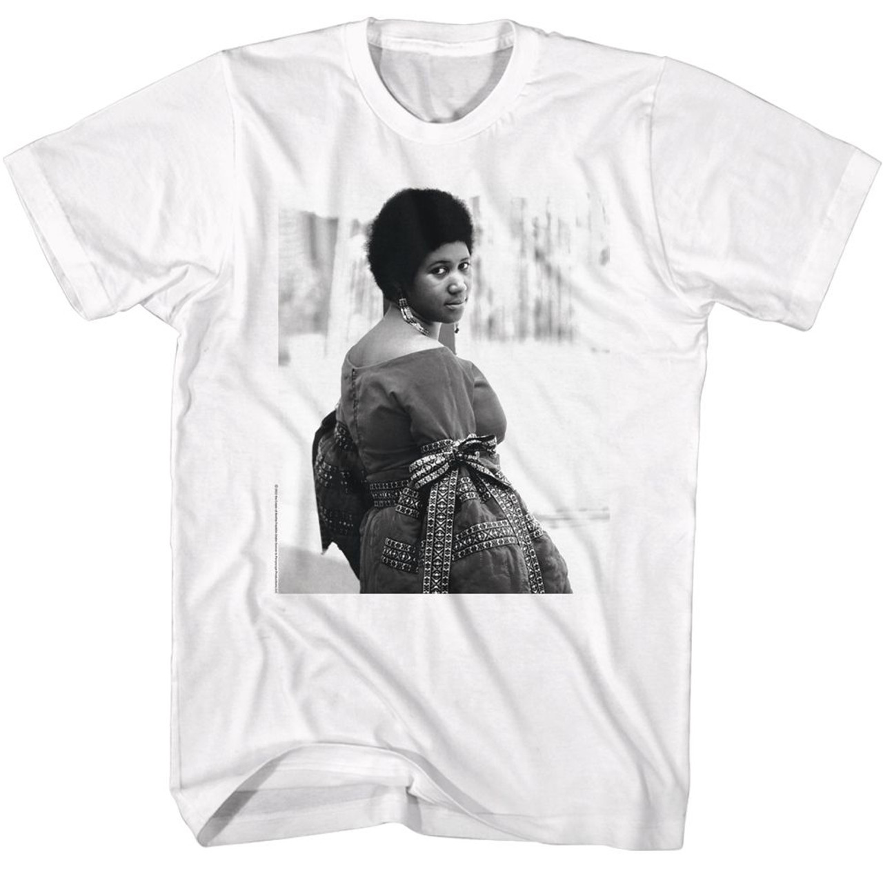 Aretha Franklin BW White T-Shirt