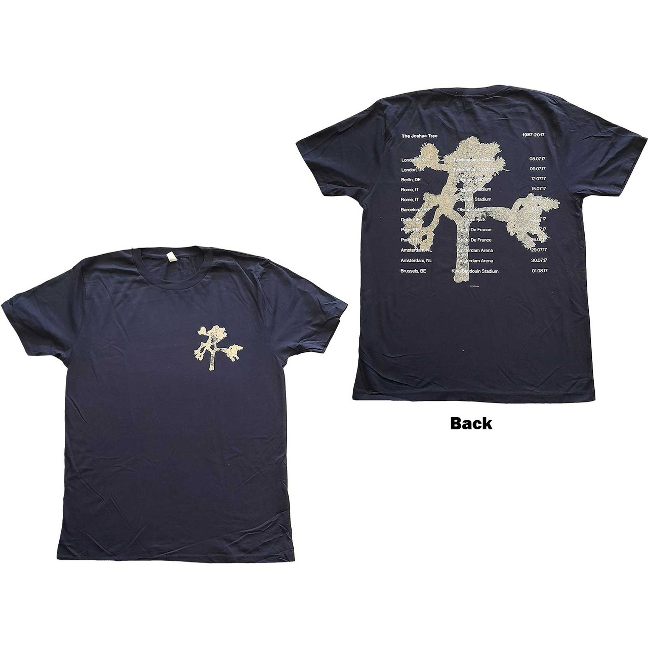【入手困難】Ｕ2 THE JOSHUA TREE TOUR 2019 Tシャツ U2 Unisex T-Shirt Joshua Tree Photo (Back Print) Navy Blue