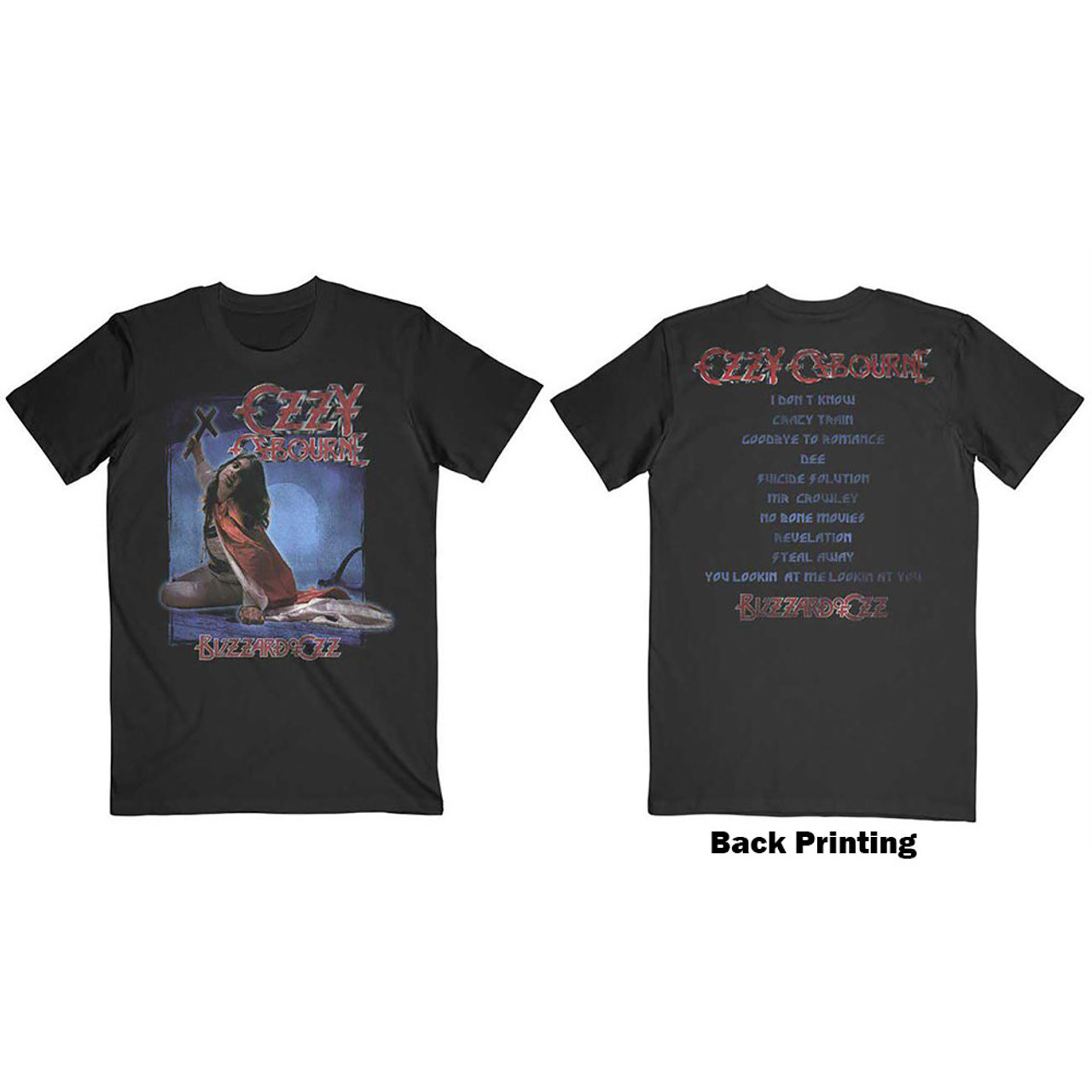 Ozzy Osbourne Unisex T-Shirt Blizzard of Ozz Track list (Back Print)1 review