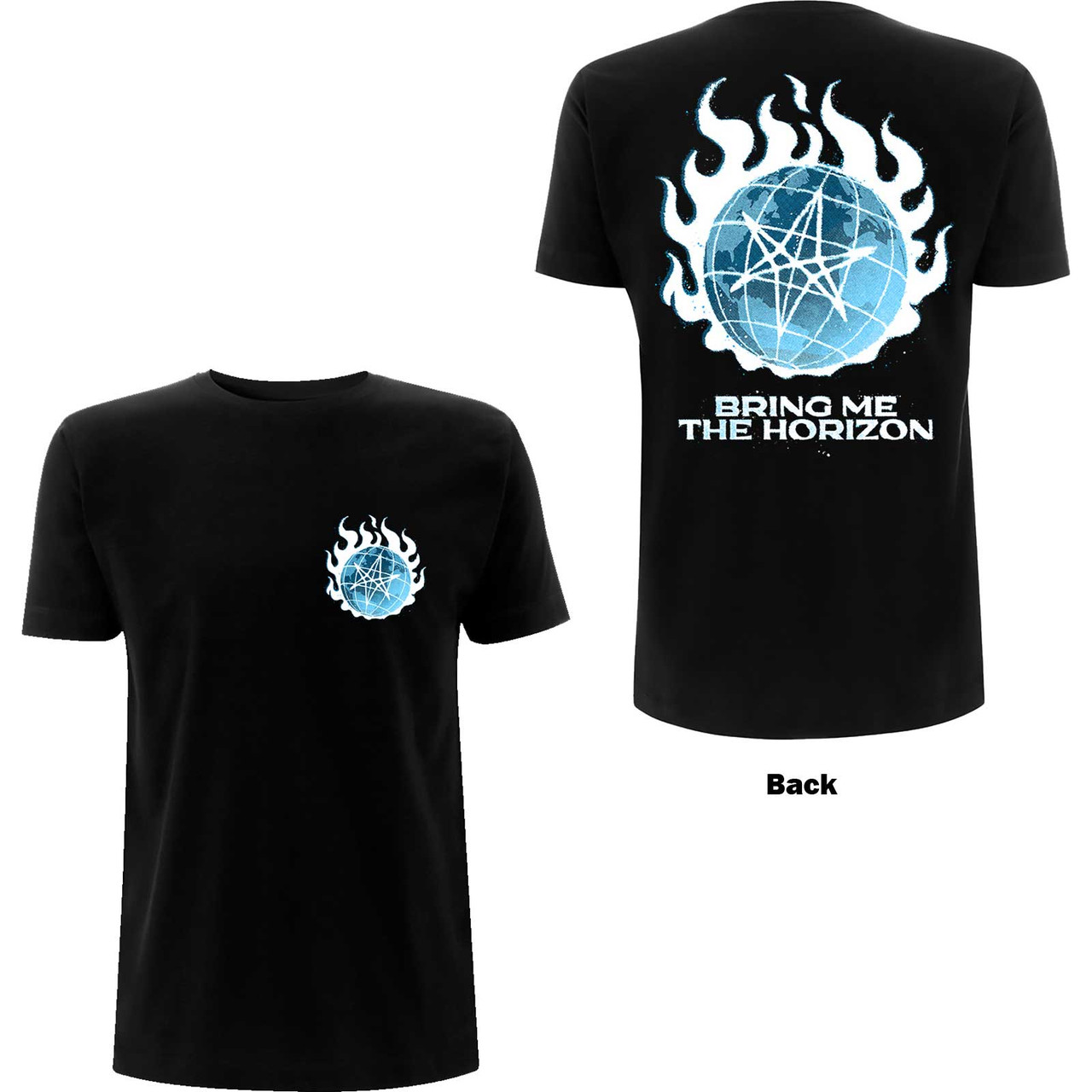 Bring Me The Horizon Unisex T-Shirt Globe (Back Print) Black