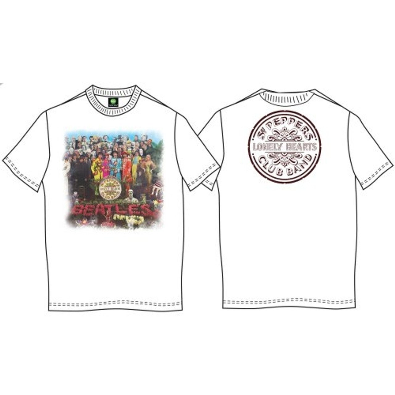 The Beatles Unisex T-Shirt Sgt Pepper (Back Print) White