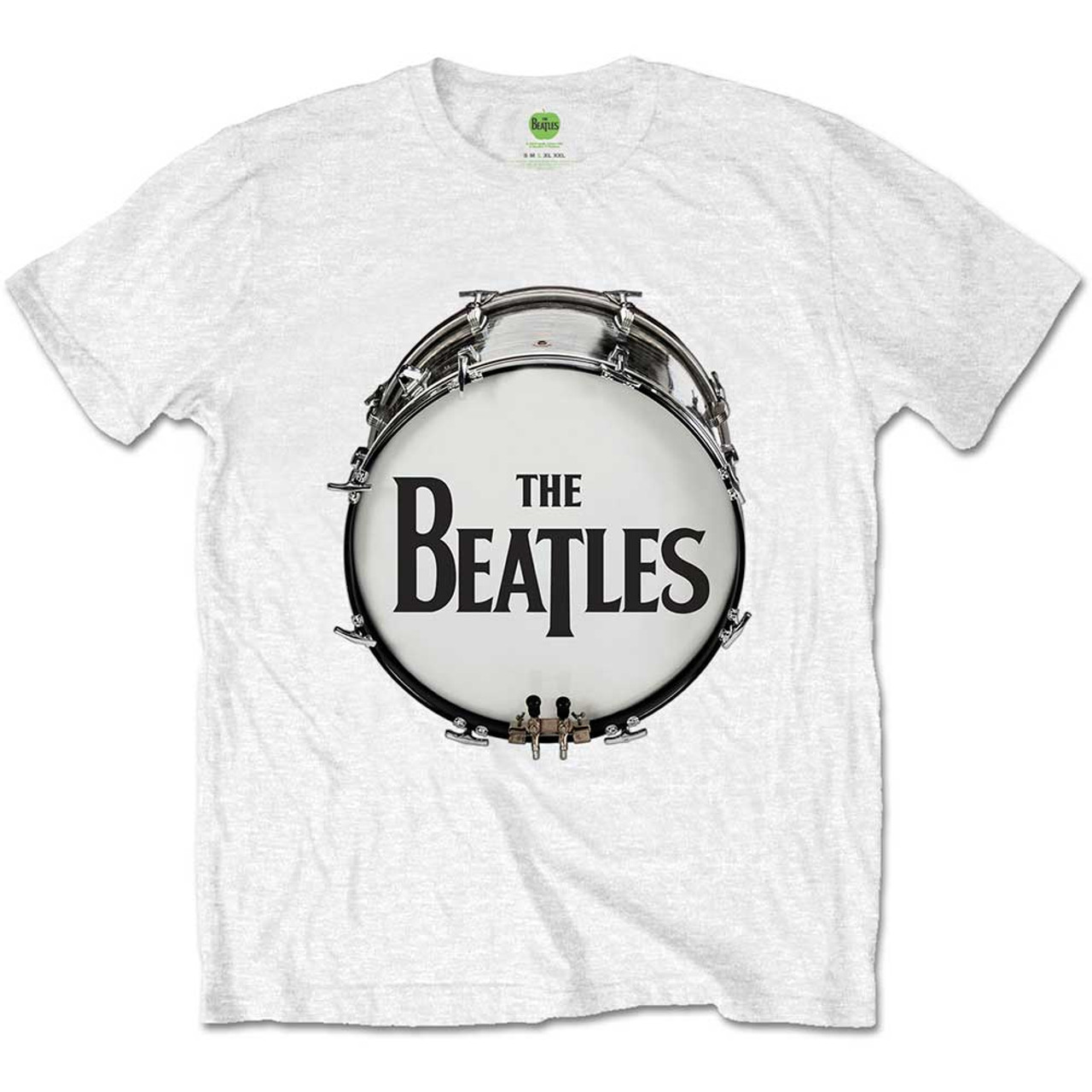 The Beatles Unisex T-Shirt Original Drum Skin White