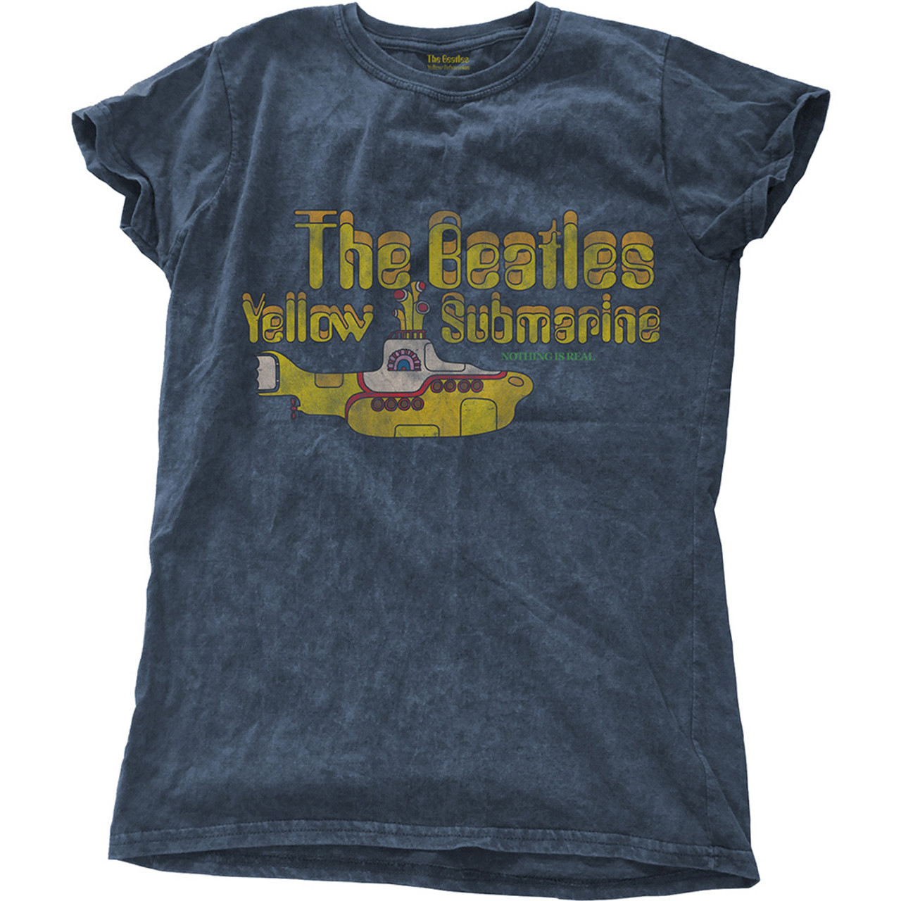 The Beatles Women's T-Shirt Yellow Submarine Nothing Is Real (Wash Collection)