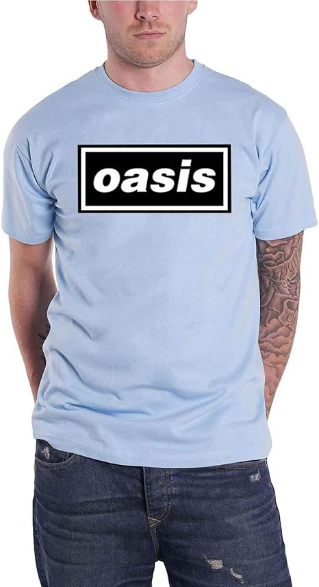 Oasis Unisex T-Shirt Decca Logo Light Blue