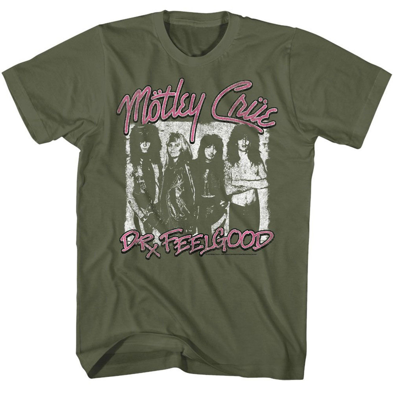 Motley Crue Dr Feelgood Military Green T-Shirt
