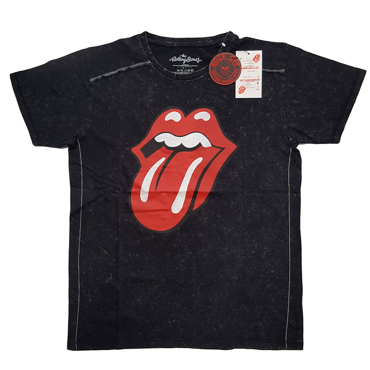 The Rolling Stones Unisex T-Shirt Classic Tongue (Wash Collection) Black