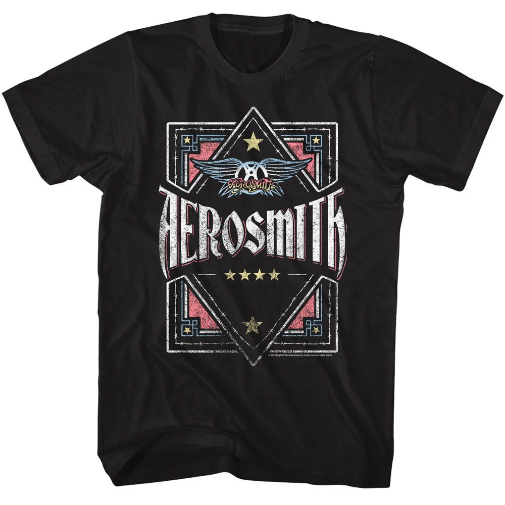 T-shirt Aerosmith Classic Logo - Noir - Homme/Unisexe - Bitcruncher - Neuf