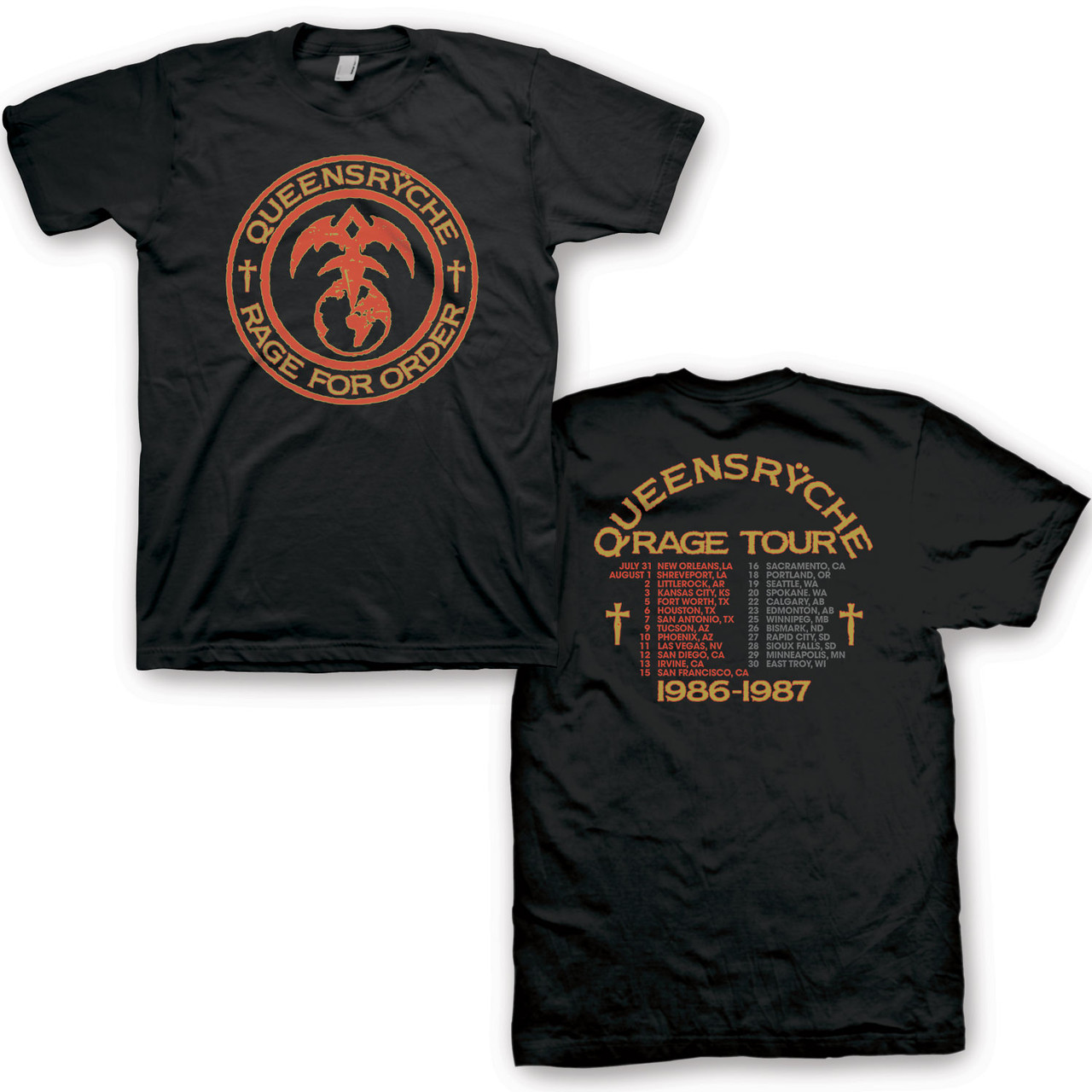 Queensryche Rage For Order Tour T-Shirt Queensryche Rage For Order Tour T-Shirt