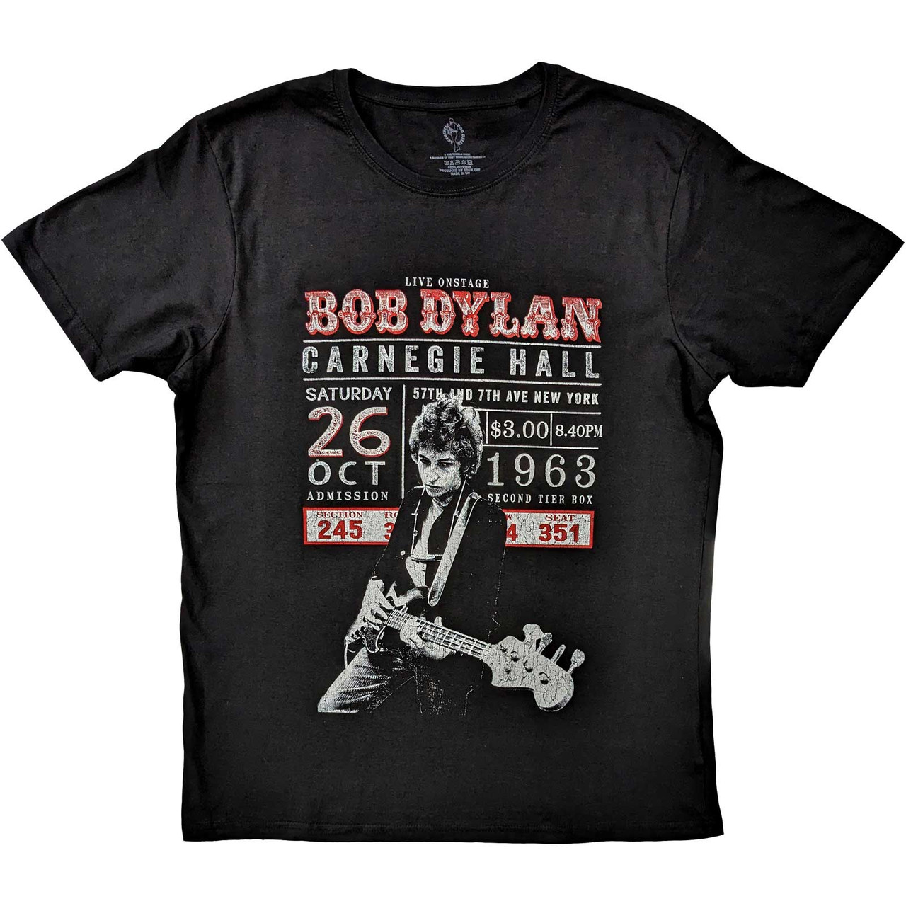 Bob Dylan Unisex T-Shirt Carnegie Hall '63