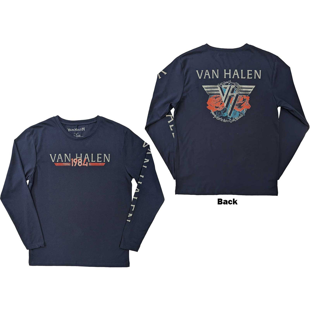 Van Halen Unisex Long Sleeve T-Shirt 84 Tour (Back & Sleeve Print)