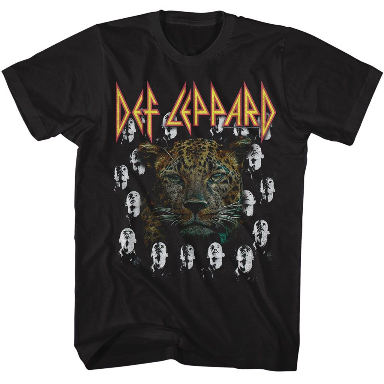 Def Leppard Leopard W High N Dry Heads Black Adult T-Shirt