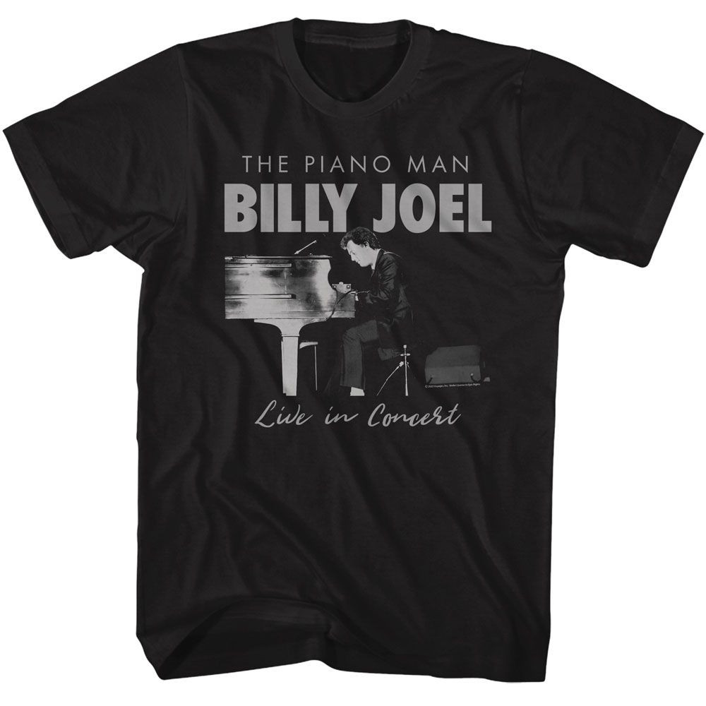 Billy Joel Monocolor Black Adult T-Shirt