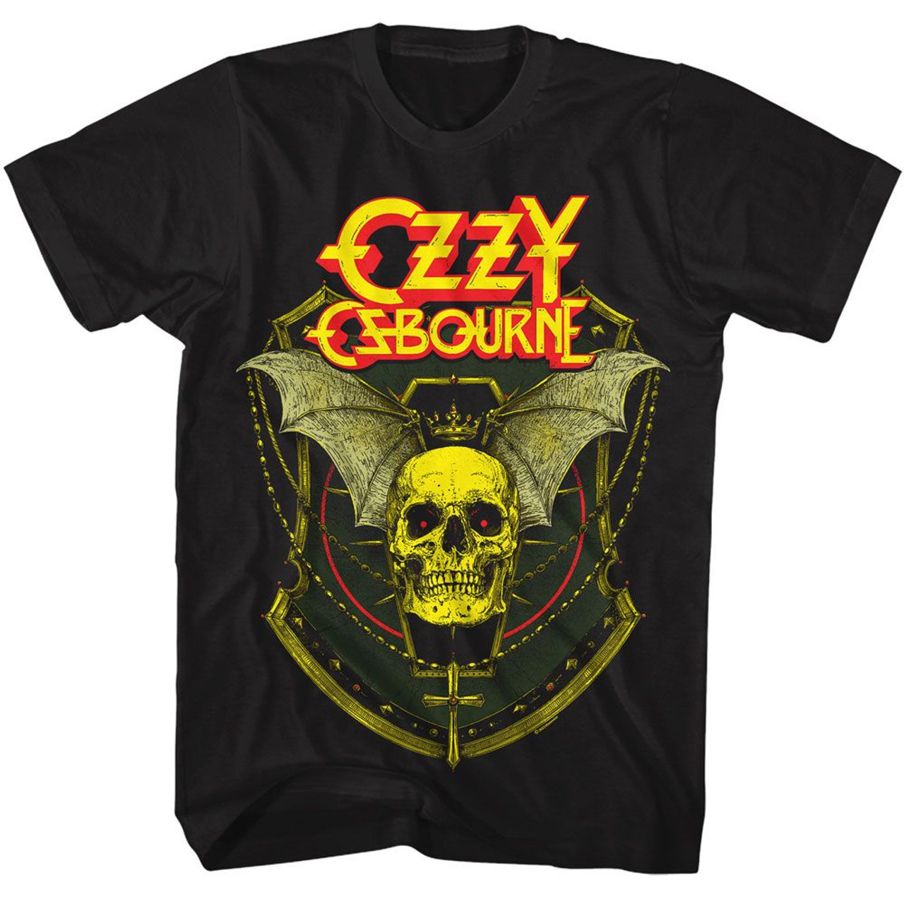 OZZY OSBOURNE Tシャツ Ozzy Osbourne Crowned Skull Winged Black T-Shirt