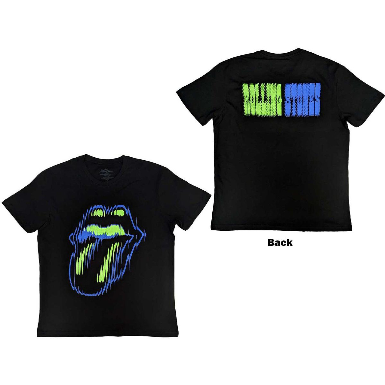 Rolling Stones Unisex T-Shirt Distorted Tongue (Back Print)