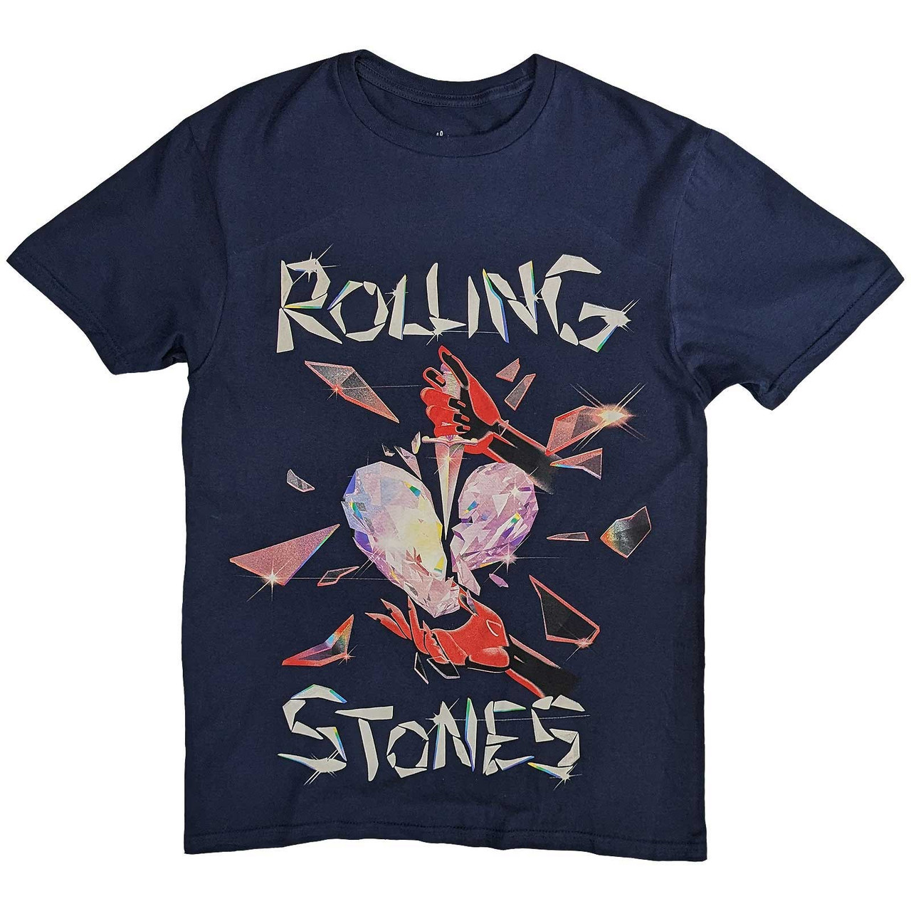 Rolling Stones Unisex T-Shirt Hackney Diamonds Heart Navy