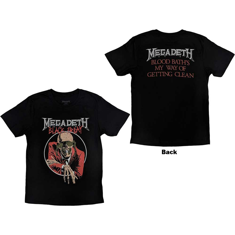 Megadeth Unisex T-Shirt Black Friday (Back Print)