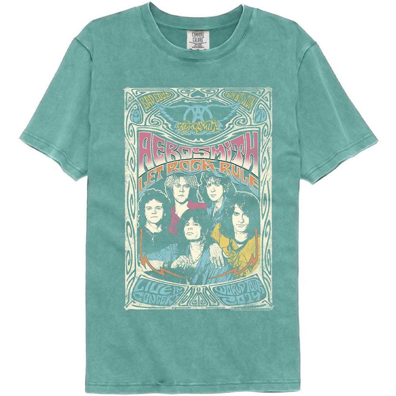 Aerosmith Let Rock Rule Seafoam Comfort Color T-Shirt