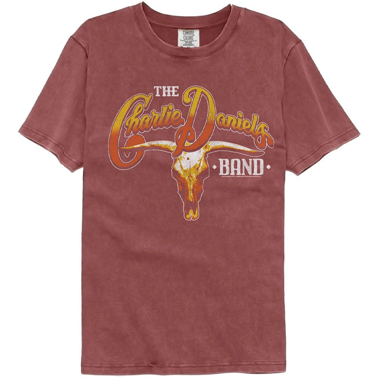 Charlie Daniels Band Cow Skull And Logo Brick Comfort Color T-Shirt