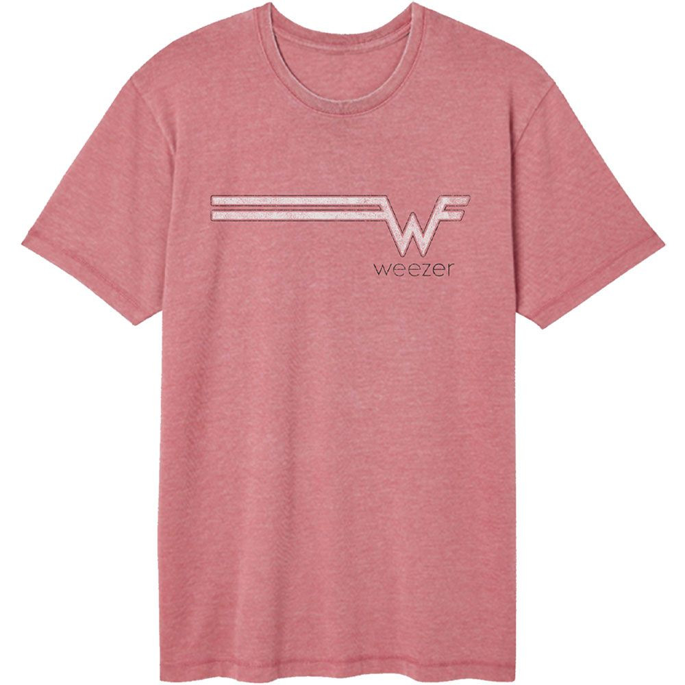 Weezer Striped Logo Rouge T-Shirt