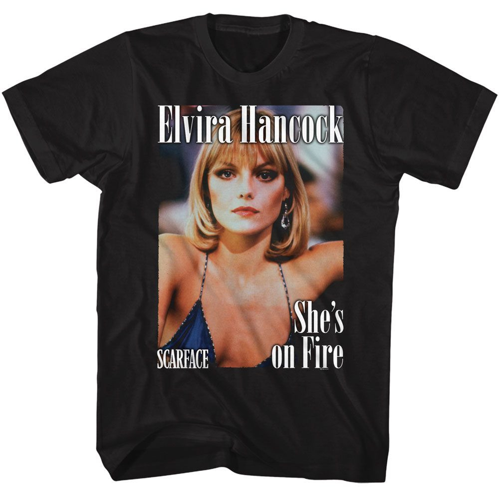 Scarface Elvira Magazine Style Black T-Shirt